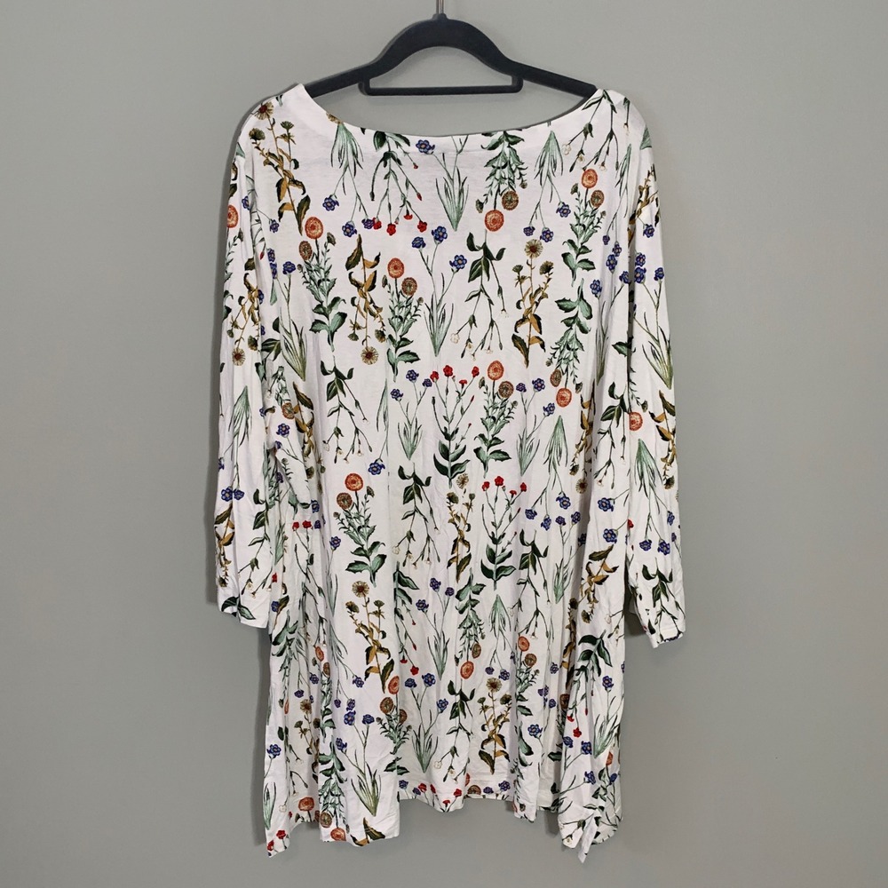 NEW Tabitha Webb Womens 3X Botanical Print Long Sleeve Boat Neck Jersey Knit Top - Picture 8 of 11